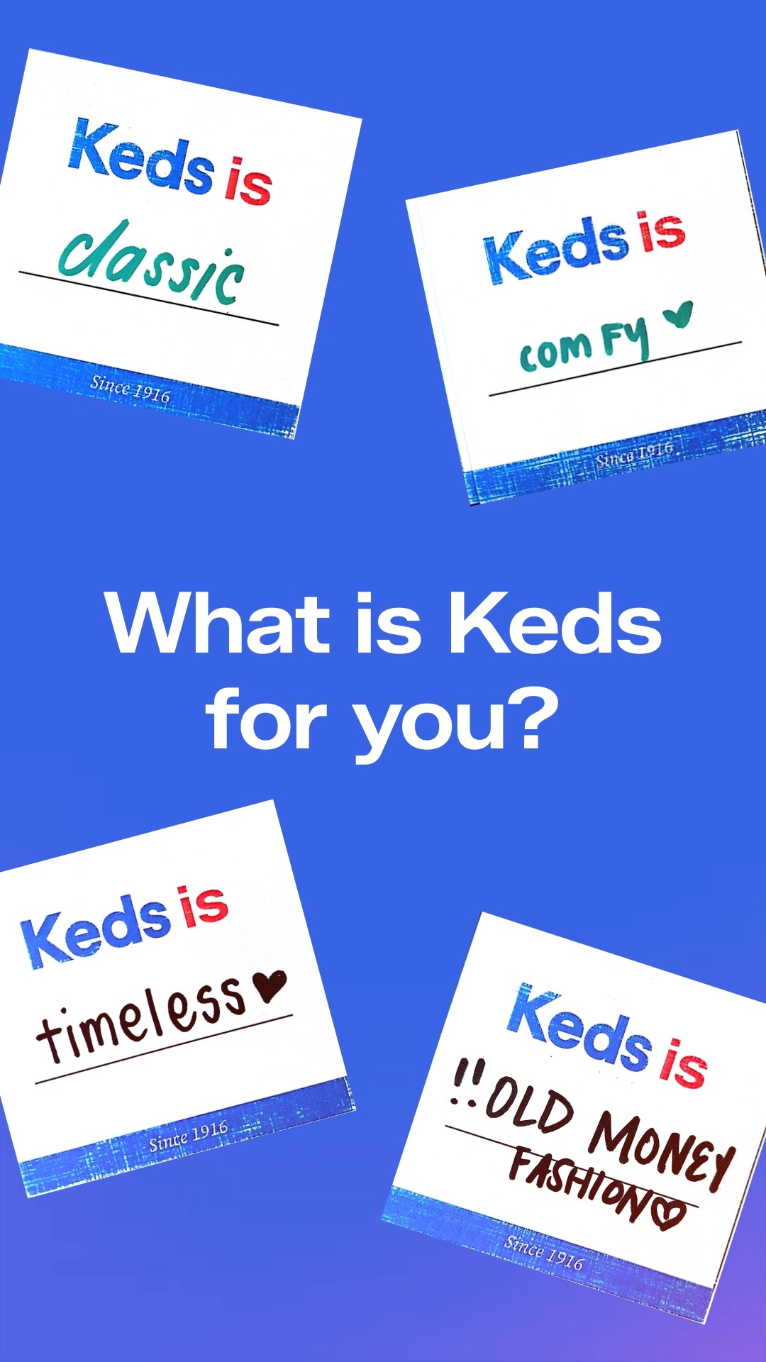 Instagram post with the caption: 'We asked Keds Girls what #KedsIs for them, and this is what ...'